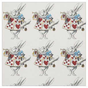 Weißer Hase Alice Wunderland Hase der Herzen Stoff