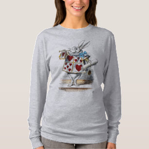 Weißer Hase Alice Wunderland Hase der Herzen T-Shirt