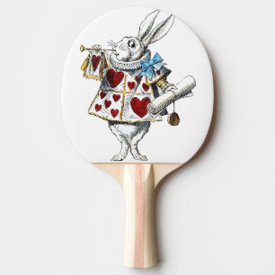 Weißer Hase Alice Wunderland Hase der Herzen Tischtennis Schläger
