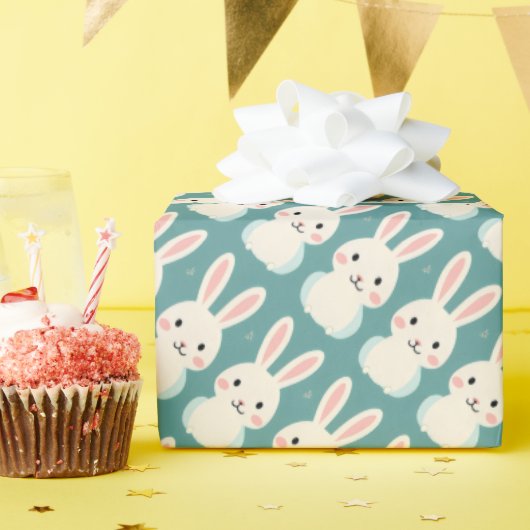 Weißer Hase Geschenkpapier (Geburtstagsparty)