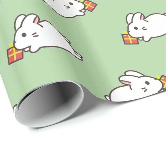 Weißer Hase Geschenkpapier (Rolleneckpunkt)