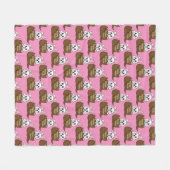 Weißer Hase im Schokoladeneier-Ostermuster Fleecedecke (Vorderseite (Horizontal))