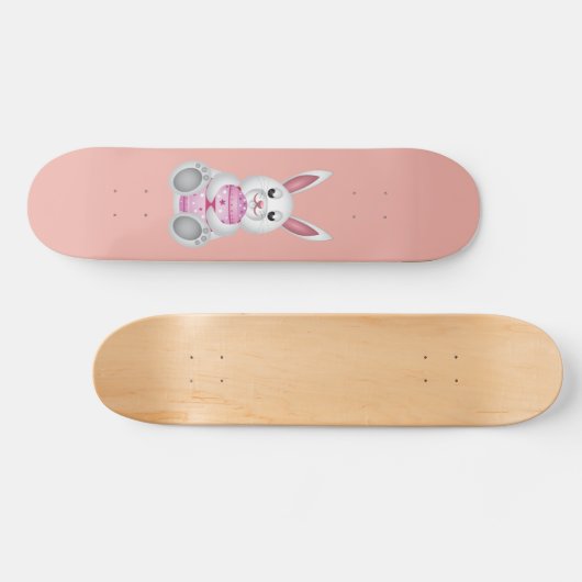 Weißer Hase mit Ostereiern Skateboard (Horizontal)