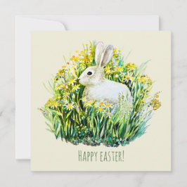 Weißer Hase und Blume Karte