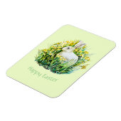 Weißer Hase und Blume, Ostern Magnet (Linke Seite)