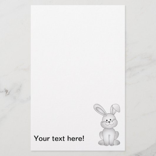 Weißer Hasen Briefpapier (Vorderseite)