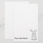 Weißer Hasen Briefpapier (Vorne/Hinten)
