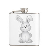 Weißer Hasen Flachmann (Vorderseite)