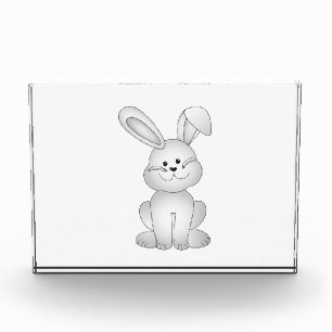 Weißer Hasen Fotoblock