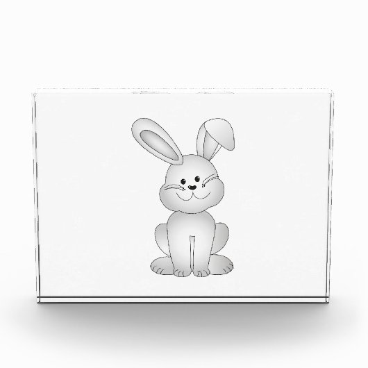 Weißer Hasen Fotoblock (Vorderseite)