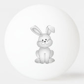 Weißer Hasen Tischtennisball (Vorderseite)