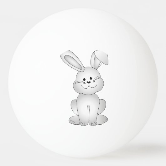 Weißer Hasen Tischtennisball (Rückseite)