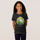Weißer Hasen und Blume T-Shirt (Vorne ganz)