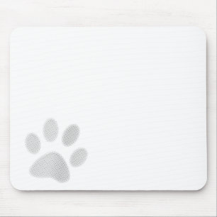 Weißer/hellgrauer Halbtontatzen-Druck Mousepad