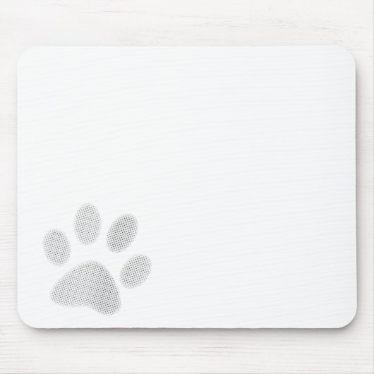 Weißer/hellgrauer Halbtontatzen-Druck Mousepad (Vorne)