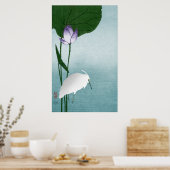 Weißer Heron und Lotus (Hasu ni shirasagi) Poster (Küche)