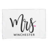 Weißer Herr + Frau (Namens) personalisierte Kissenbezug (Vorderseite-Rechts)