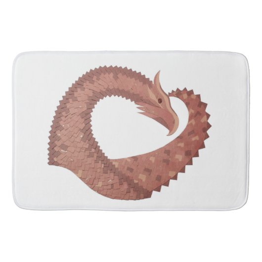Weißer Herzdrache Badematte (Vorderseite)