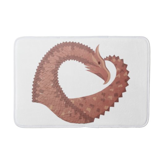 Weißer Herzdrache Badematte (Vorderseite)