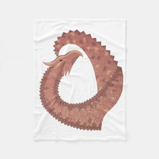 Weißer Herzdrache Fleecedecke (Vorderseite)