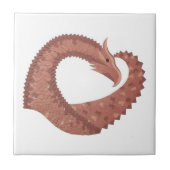 Weißer Herzdrache Fliese (Vorderseite)