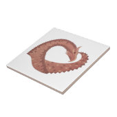 Weißer Herzdrache Fliese (Seite)