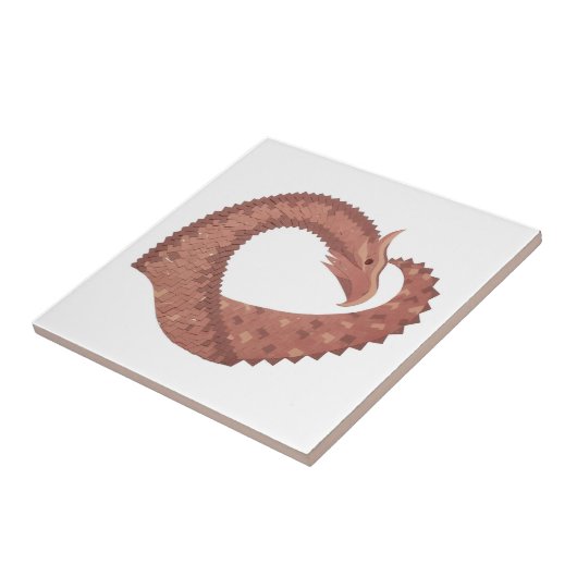 Weißer Herzdrache Fliese (Seite)