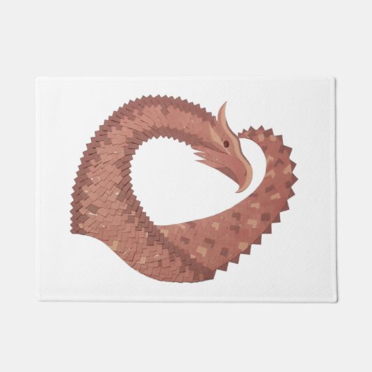 Weißer Herzdrache Fußmatte (Vorderseite)