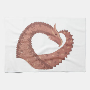 Weißer Herzdrache Geschirrtuch