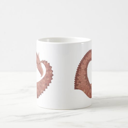 Weißer Herzdrache Kaffeetasse (Mittel)