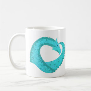 Weißer Herzdrache Kaffeetasse