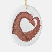 Weißer Herzdrache Keramik Ornament (Rechts)