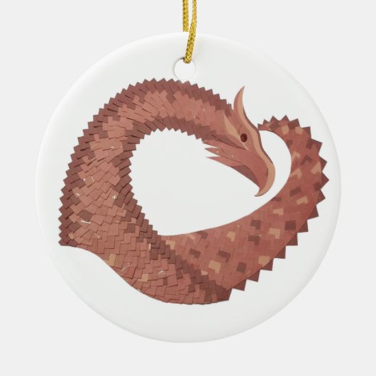 Weißer Herzdrache Keramik Ornament (Vorne)