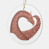 Weißer Herzdrache Keramik Ornament (Links)