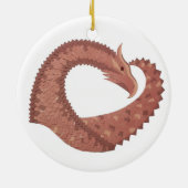 Weißer Herzdrache Keramik Ornament (Hinten)