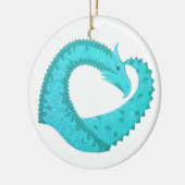 Weißer Herzdrache Keramikornament (Links)