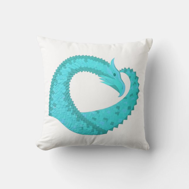 Weißer Herzdrache Kissen (Vorderseite)