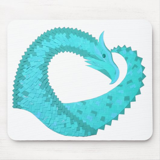 Weißer Herzdrache Mousepad (Vorne)