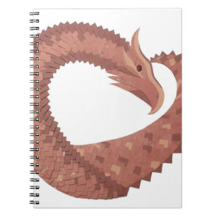 Weißer Herzdrache Notizblock