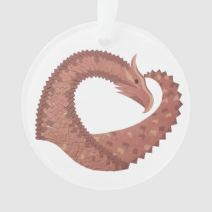 Weißer Herzdrache Ornament
