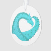 Weißer Herzdrache Ornament (Vorderseite)