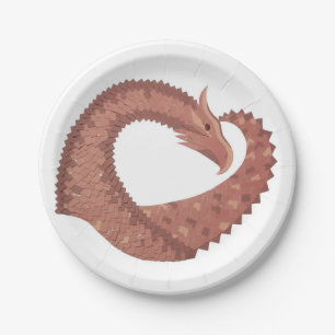 Weißer Herzdrache Pappteller