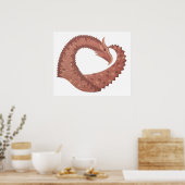 Weißer Herzdrache Poster (Küche)