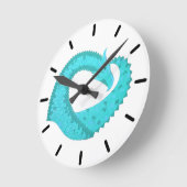 Weißer Herzdrache Runde Wanduhr (Winkel)