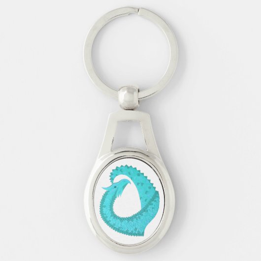 Weißer Herzdrache Schlüsselanhänger (Vorderseite)