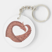 Weißer Herzdrache Schlüsselanhänger (Rückseite)