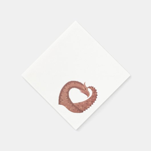 Weißer Herzdrache Serviette (Ecke)