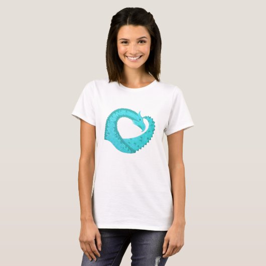 Weißer Herzdrache T-Shirt (Vorne ganz)