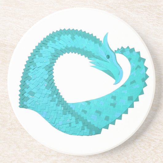 Weißer Herzdrache Untersetzer (Vorne)