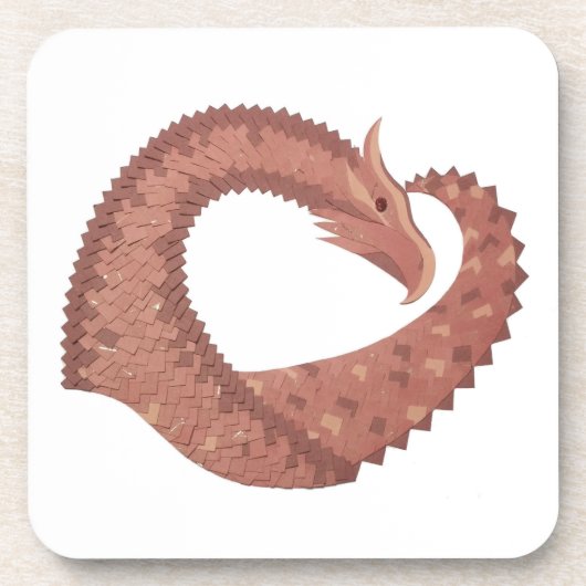 Weißer Herzdrache Untersetzer (Vorderseite)